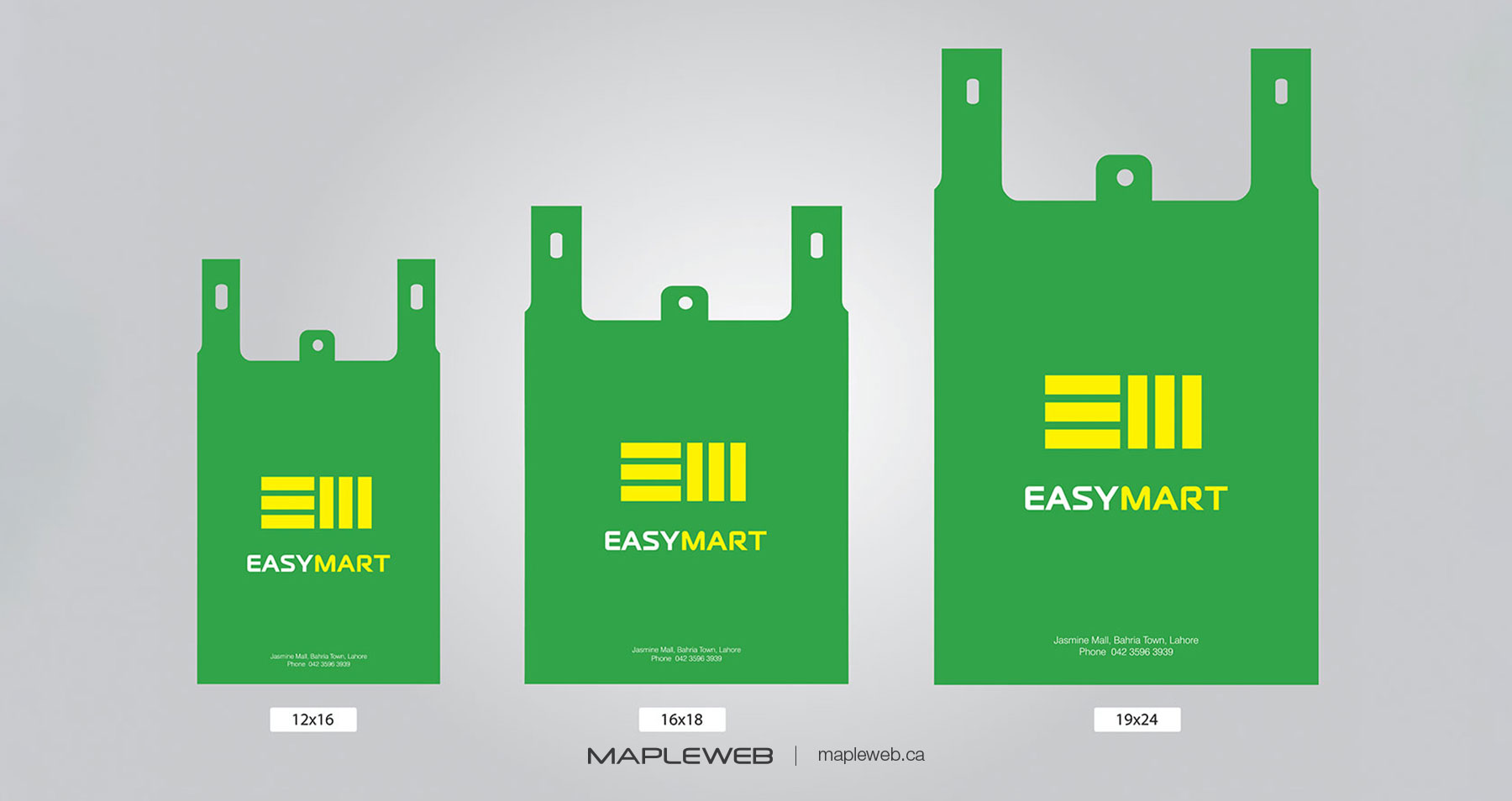 Easy Mart Green Colour T-shirts and Caps Brand design by Mapleweb